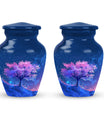 Blue Floral Tree Cremation Urn - Large Urns For Human Ashes