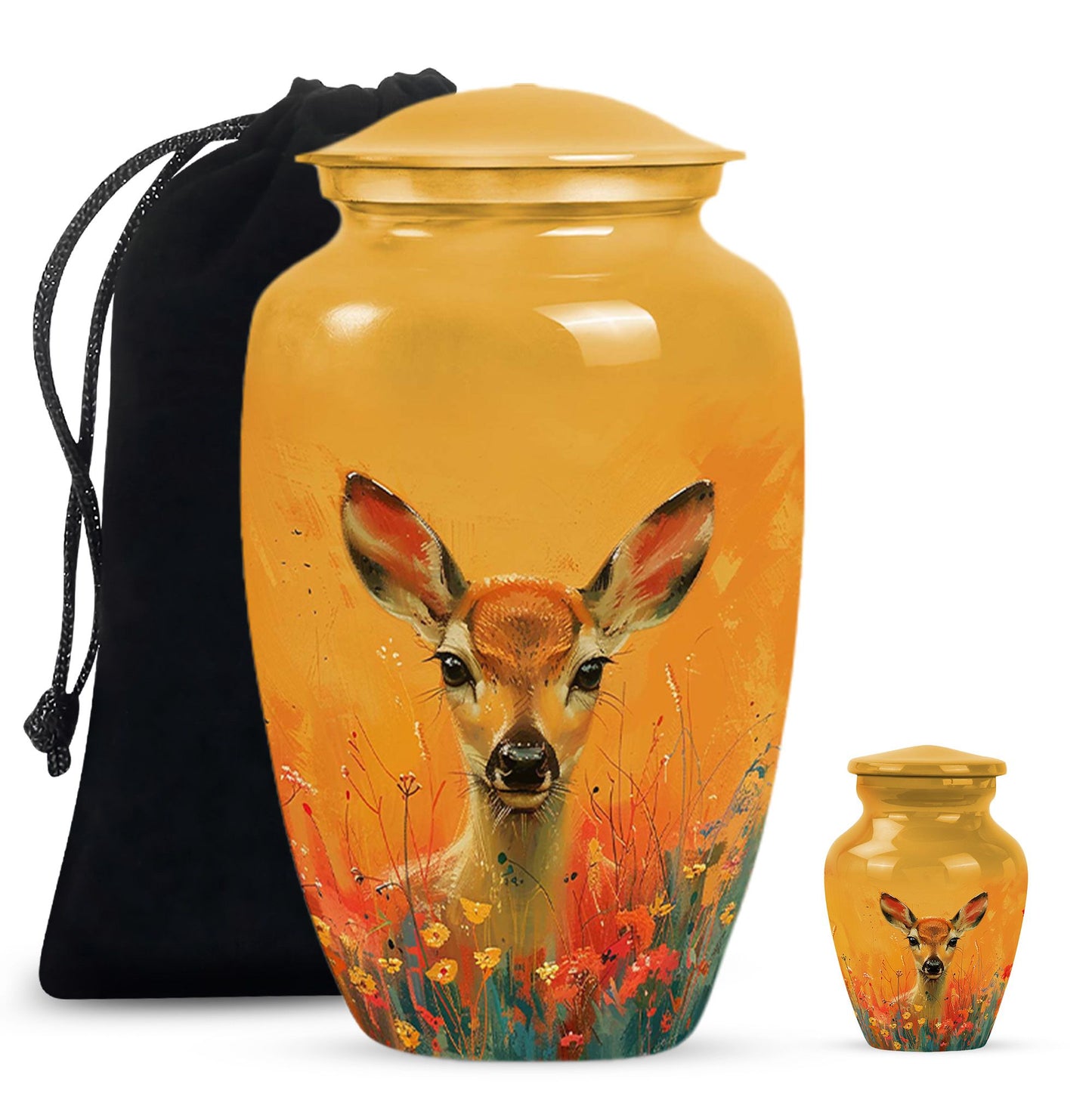 Personalized Deer Cremation Urn for Mom - 10-inch, 200 cu in - Yatskia