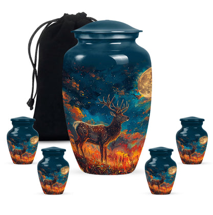 Personalized Deer Cremation Urn for Adults - 10-inch, 200 cu in - Yatskia
