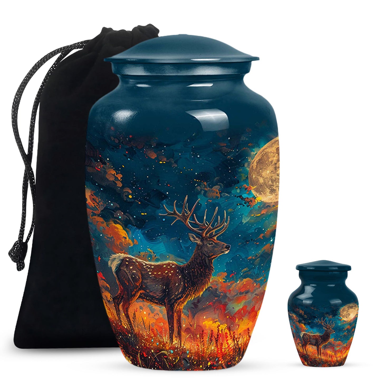 Personalized Deer Cremation Urn for Adults - 10-inch, 200 cu in - Yatskia