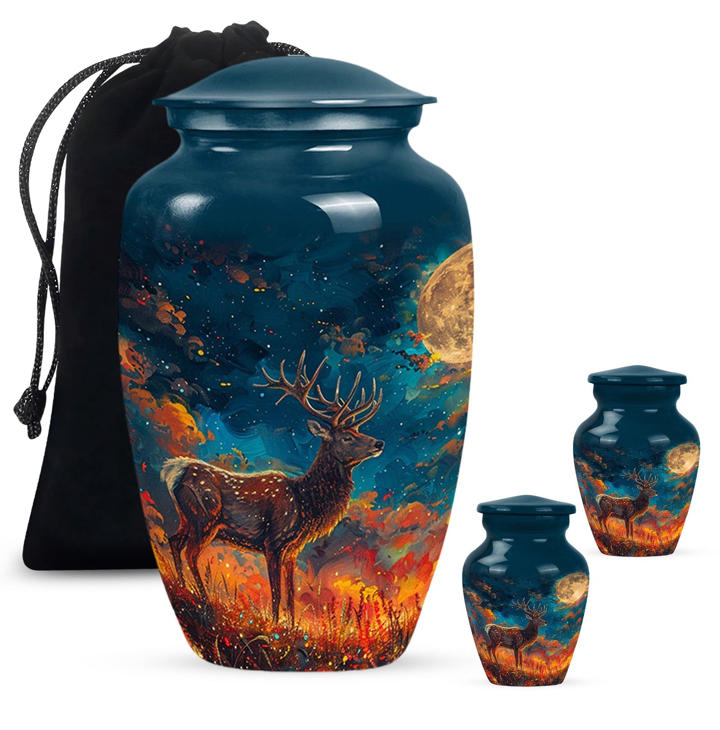Personalized Deer Cremation Urn for Adults - 10-inch, 200 cu in - Yatskia