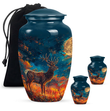 Personalized Deer Cremation Urn for Adults - 10-inch, 200 cu in - Yatskia