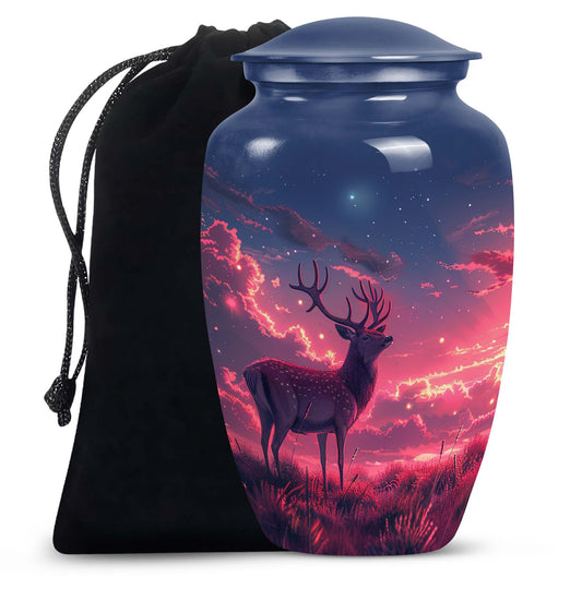 Deer Burial Urn with Beautiful Scenic Design – Unique Urn for Women