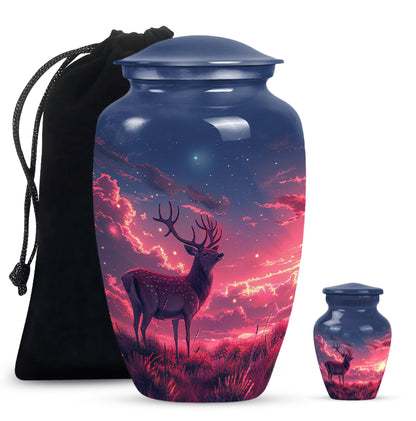 Personalized Deer Cremation Urn for Women - 10-inch, 200 cu in - Yatskia