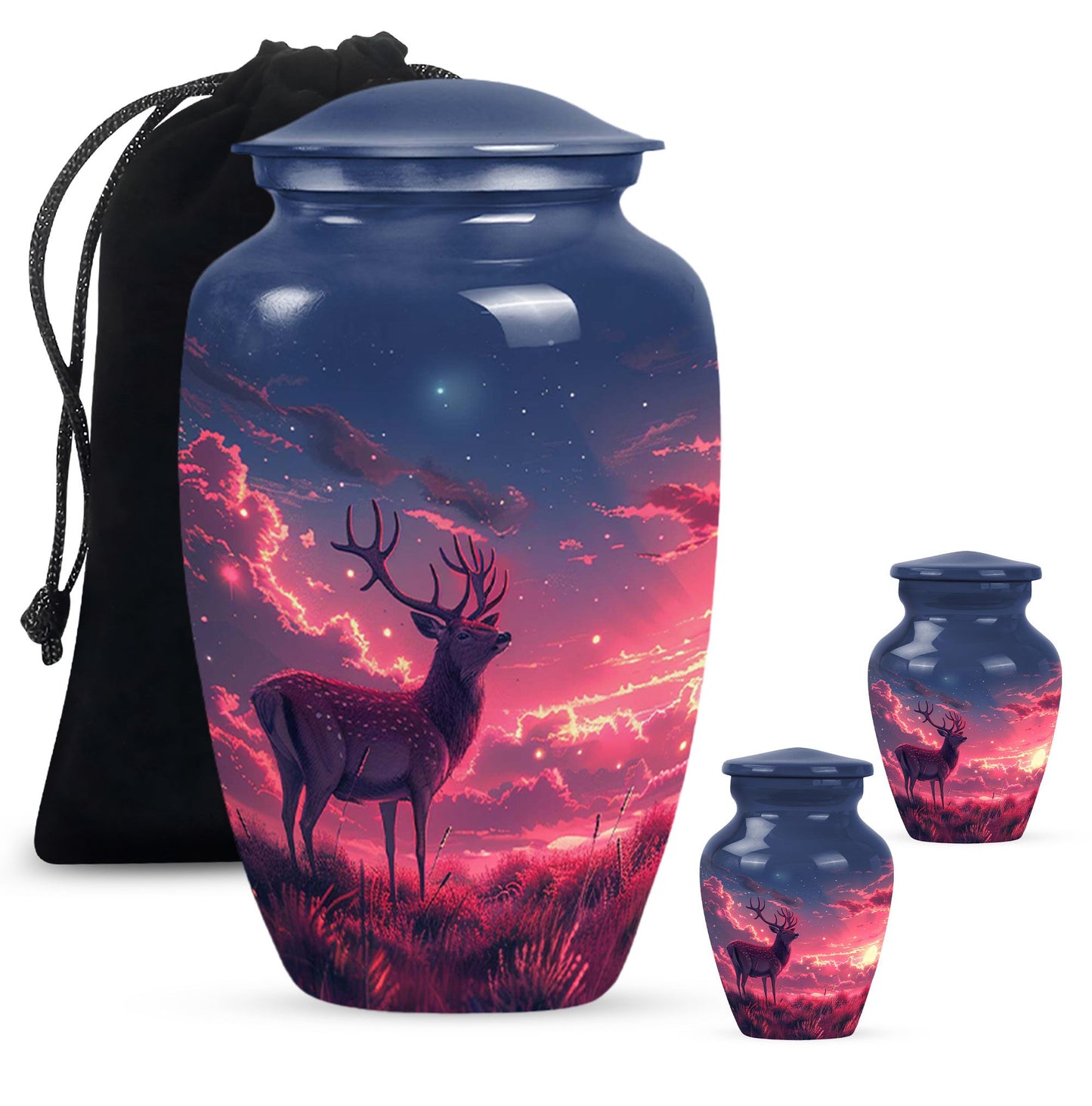 Personalized Deer Cremation Urn for Women - 10-inch, 200 cu in - Yatskia