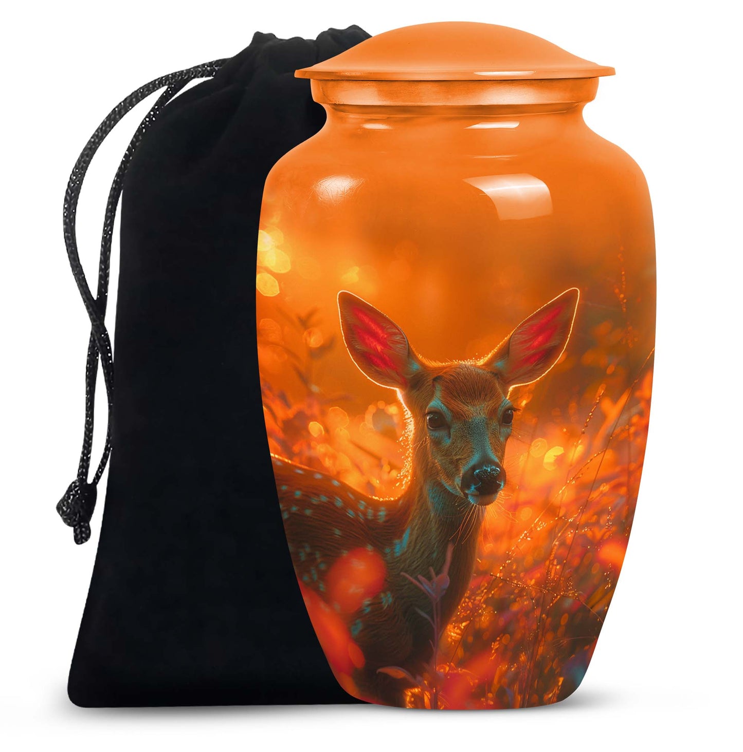 Personalized Deer Cremation Urn for Human Ashes - 10-inch, 200 cu in - Yatskia