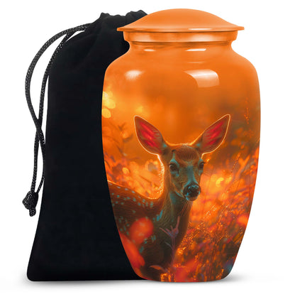 Personalized Deer Cremation Urn for Human Ashes - 10-inch, 200 cu in - Yatskia