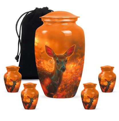 Personalized Deer Cremation Urn for Human Ashes - 10-inch, 200 cu in - Yatskia