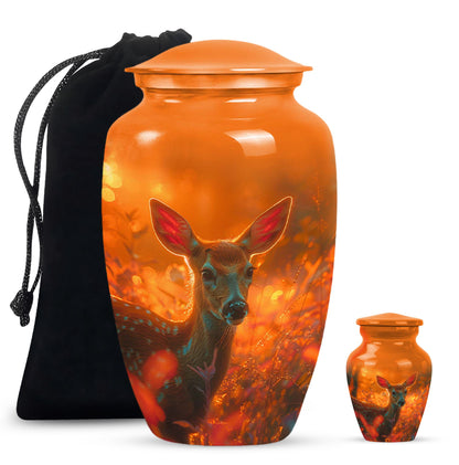 Personalized Deer Cremation Urn for Human Ashes - 10-inch, 200 cu in - Yatskia