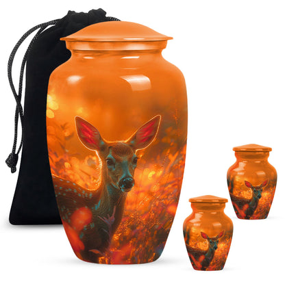 Personalized Deer Cremation Urn for Human Ashes - 10-inch, 200 cu in - Yatskia