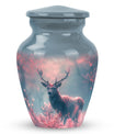 Elegant Pink Deer Cremation Urn – Beautiful Wildlife Memorial Urn for Ashes