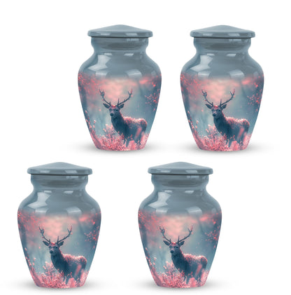 Pink Personalized Deer Cremation Urn for Human Ashes - 10-inch, 200 cu in - Yatskia