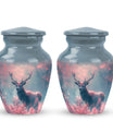 Elegant Pink Deer Cremation Urn – Beautiful Wildlife Memorial Urn for Ashes