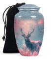 Elegant Pink Deer Cremation Urn – Beautiful Wildlife Memorial Urn for Ashes