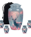 Elegant Pink Deer Cremation Urn – Beautiful Wildlife Memorial Urn for Ashes