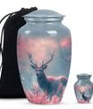 Elegant Pink Deer Cremation Urn – Beautiful Wildlife Memorial Urn for Ashes