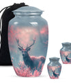 Elegant Pink Deer Cremation Urn – Beautiful Wildlife Memorial Urn for Ashes