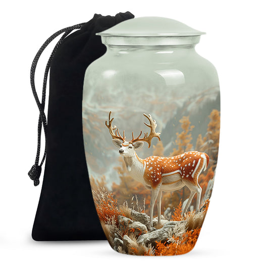 Deer-Themed Cremation Urn for Ashes – Elegant Wildlife Memorial Urn