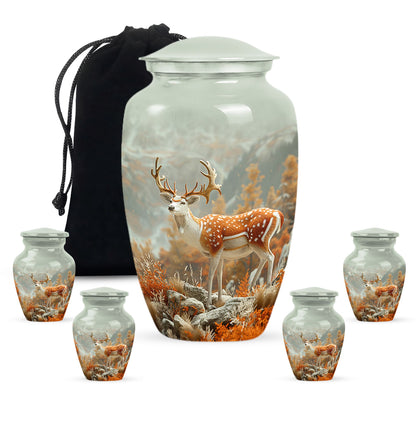 Personalized Deer Cremation Urn for Human Ashes - 10-inch, 200 cu in - Yatskia