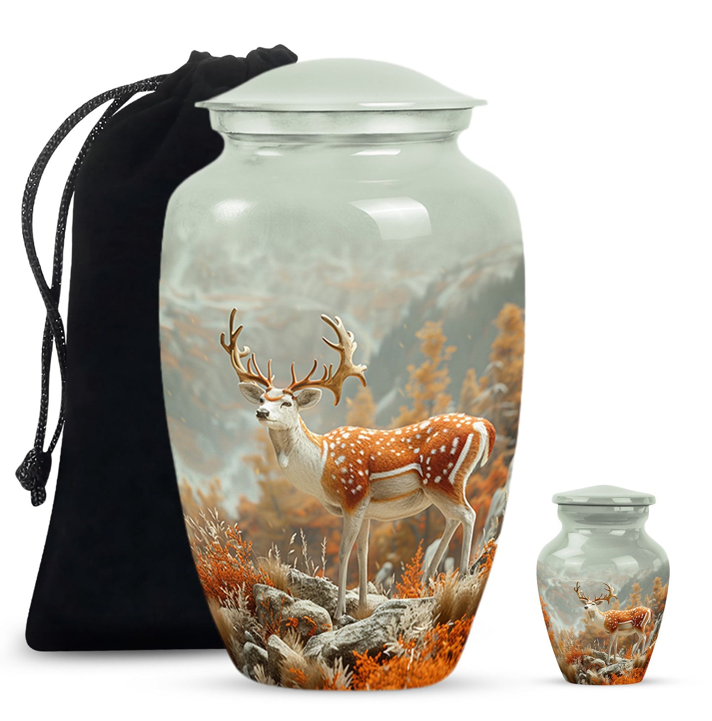 Personalized Deer Cremation Urn for Human Ashes - 10-inch, 200 cu in - Yatskia