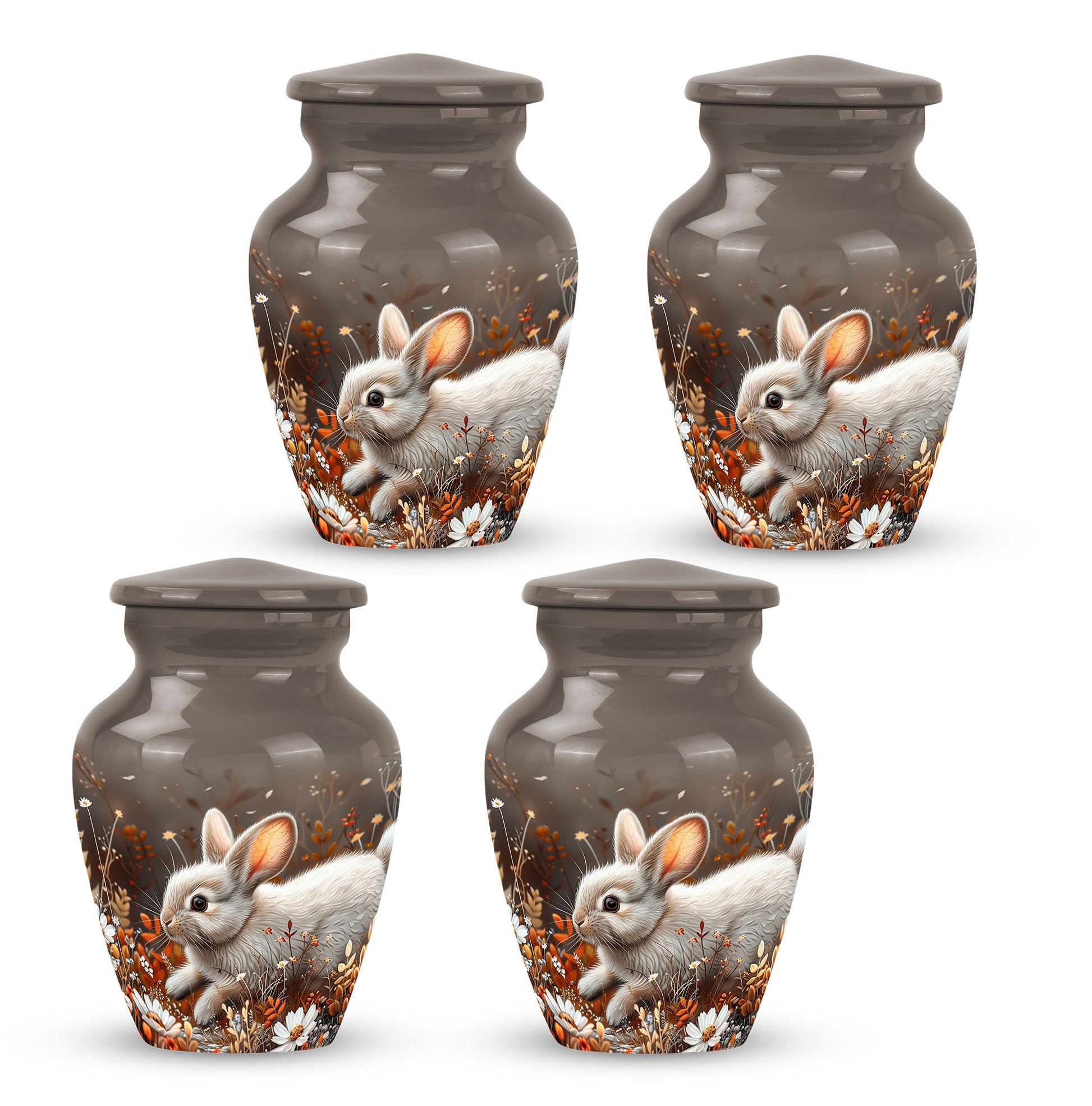Forest Rabbit Meadow - Rabbit Urn Memorial, Funeral Shape Urn