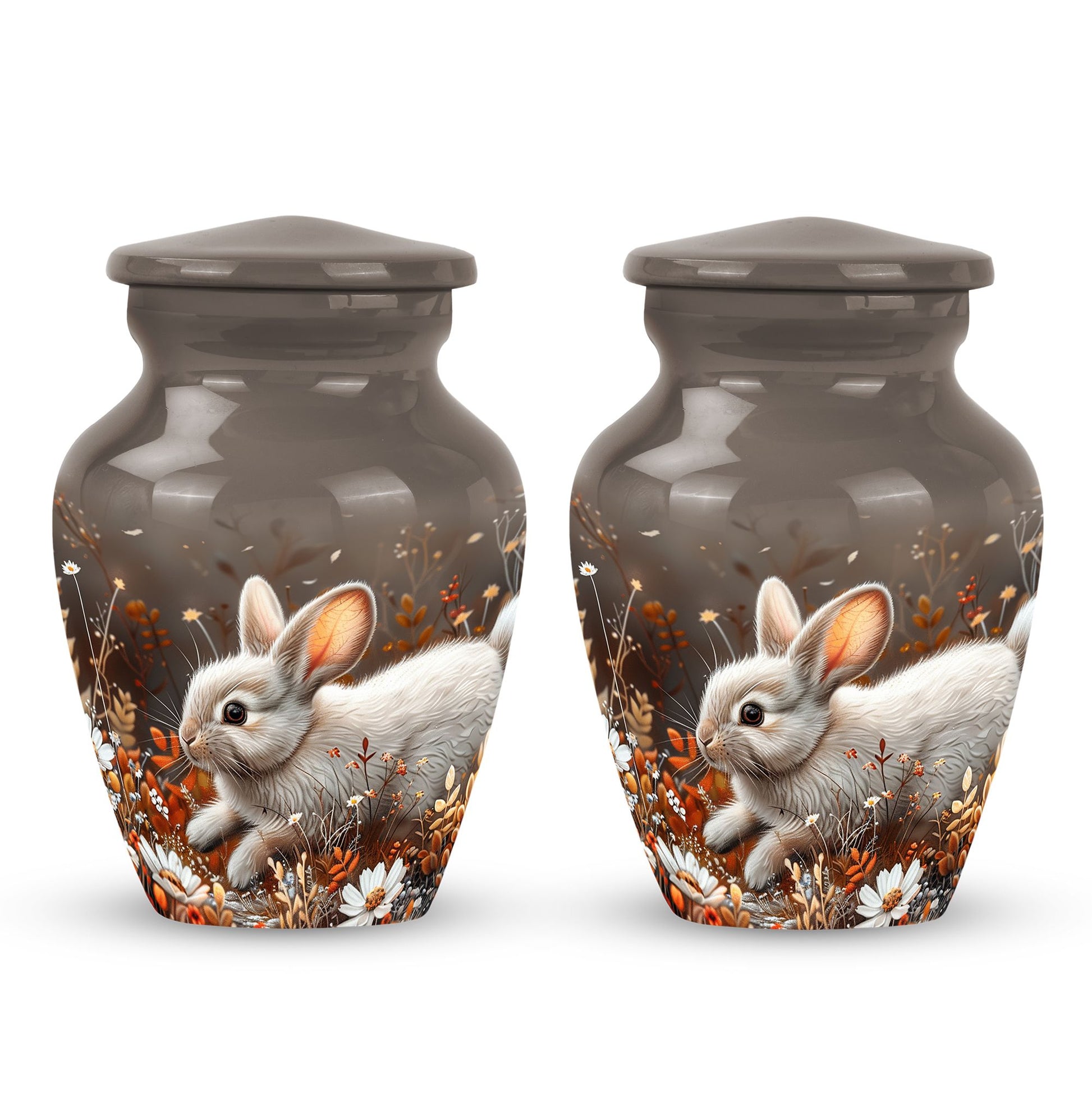 Forest Rabbit Meadow - Rabbit Urn Memorial, Funeral Shape Urn