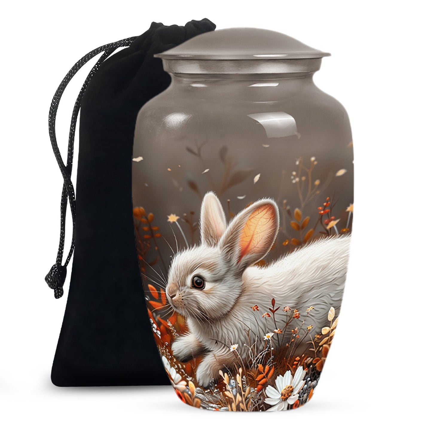 Personalized Rabbit Memorial Urn for Pet Ashes - 10-inch, 200 cu in - Yatskia