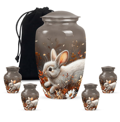 Personalized Rabbit Memorial Urn for Pet Ashes - 10-inch, 200 cu in - Yatskia