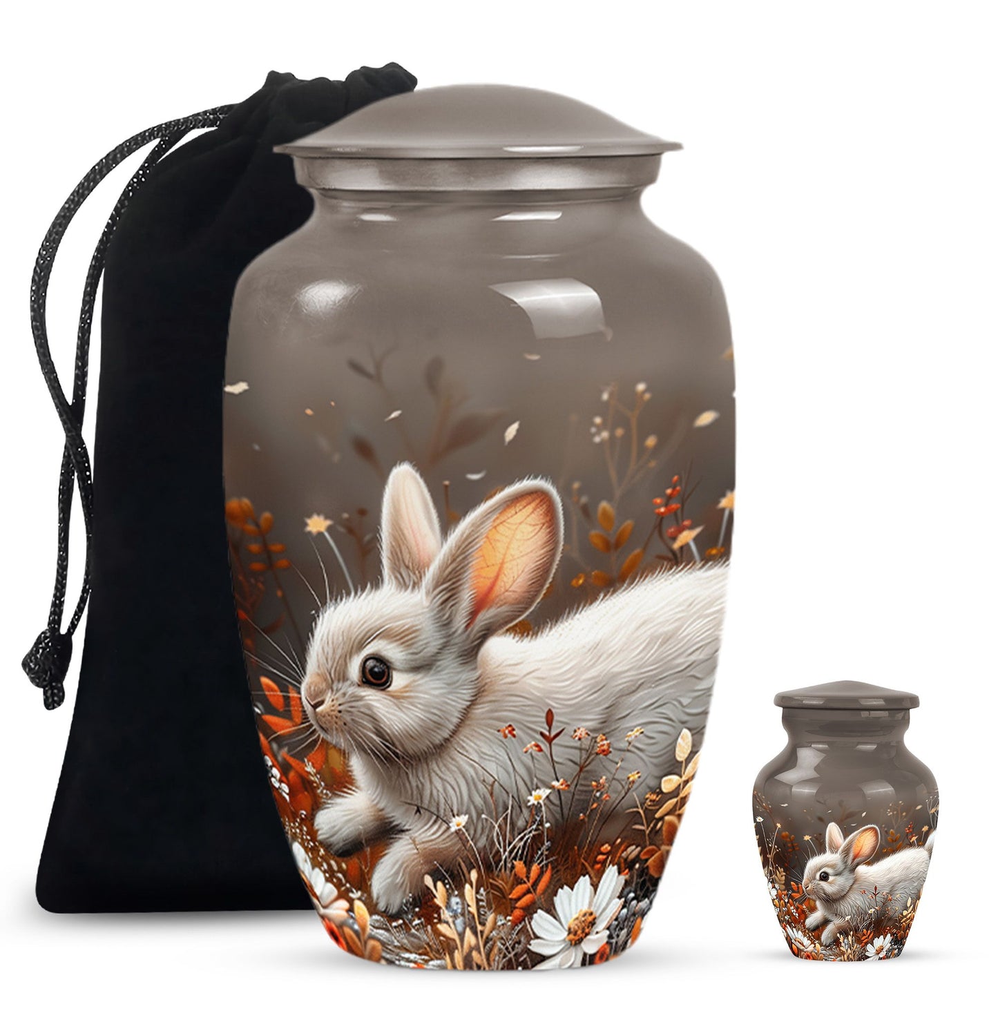 Personalized Rabbit Memorial Urn for Pet Ashes - 10-inch, 200 cu in - Yatskia