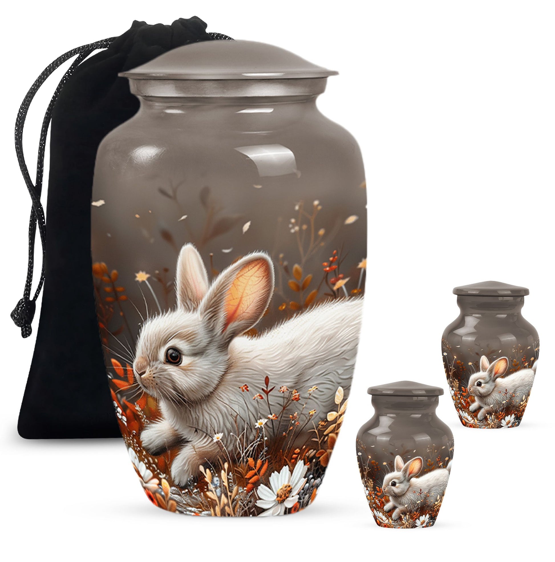 Forest Rabbit Meadow - Rabbit Urn Memorial, Funeral Shape Urn