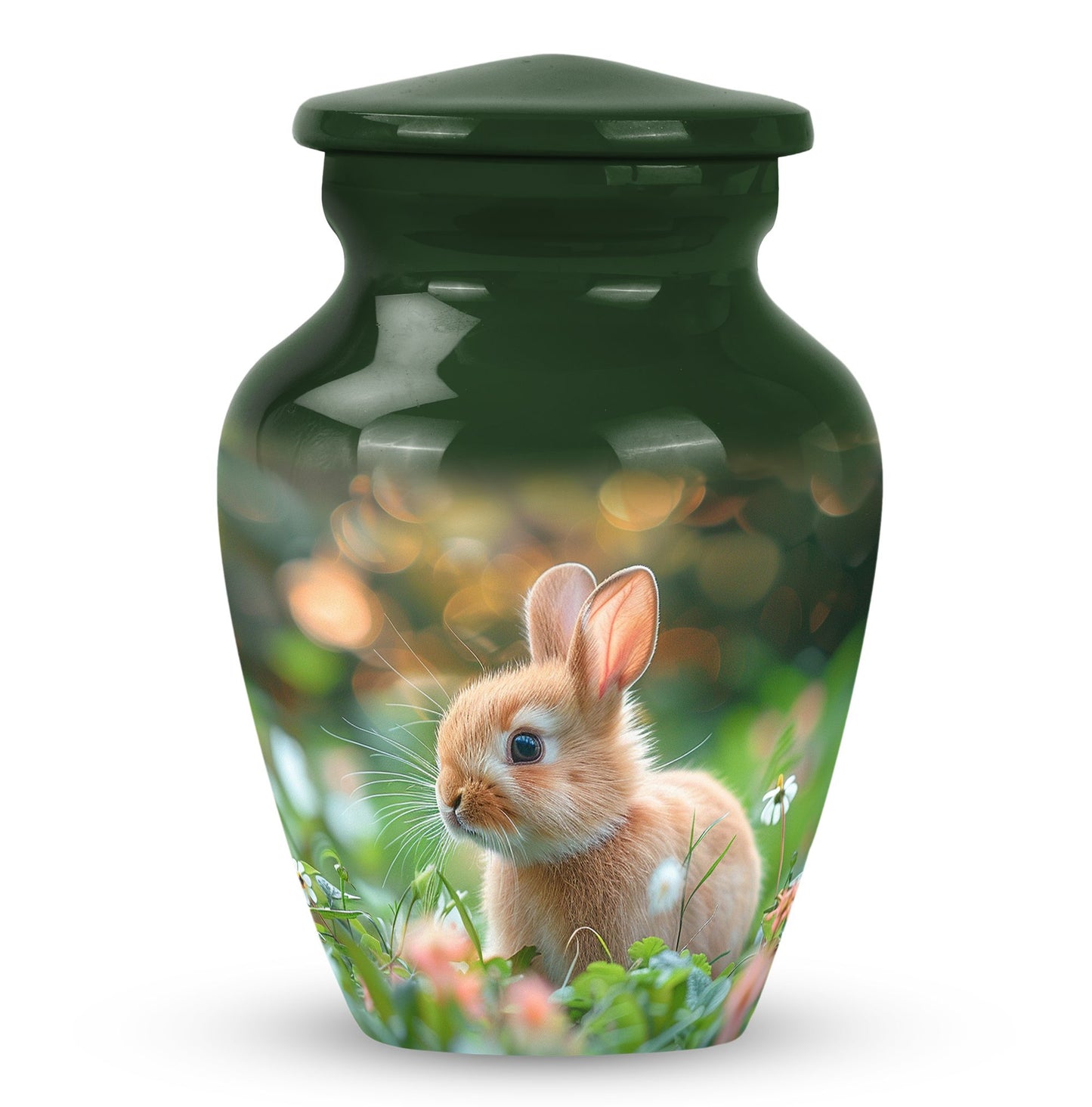 Green Personalized Pet Memorial Urn for Pet Ashes - 10-inch, 200 cu in - Yatskia