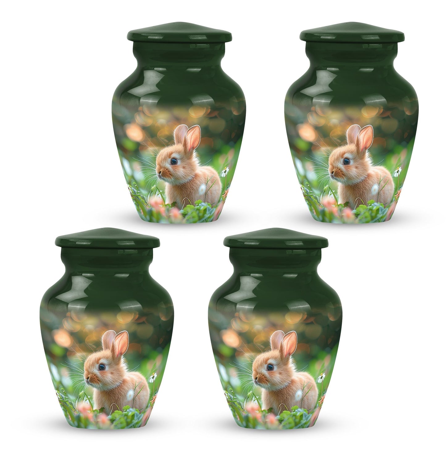 Green Personalized Pet Memorial Urn for Pet Ashes - 10-inch, 200 cu in - Yatskia