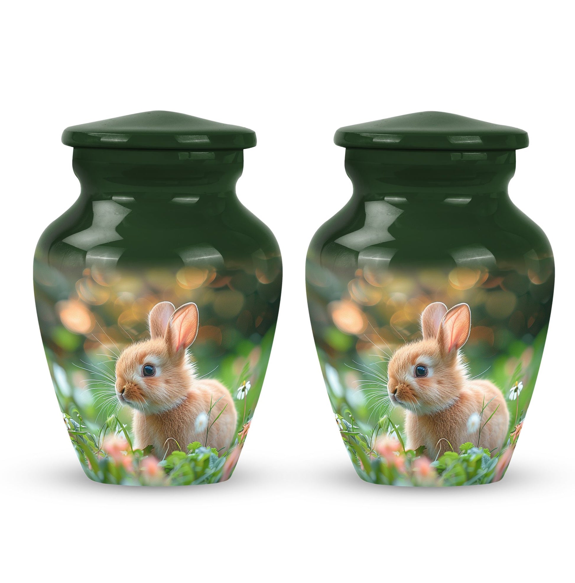 Green Baby Bunny Rabbit Urn – Beautiful Memorial for Pet Rabbits