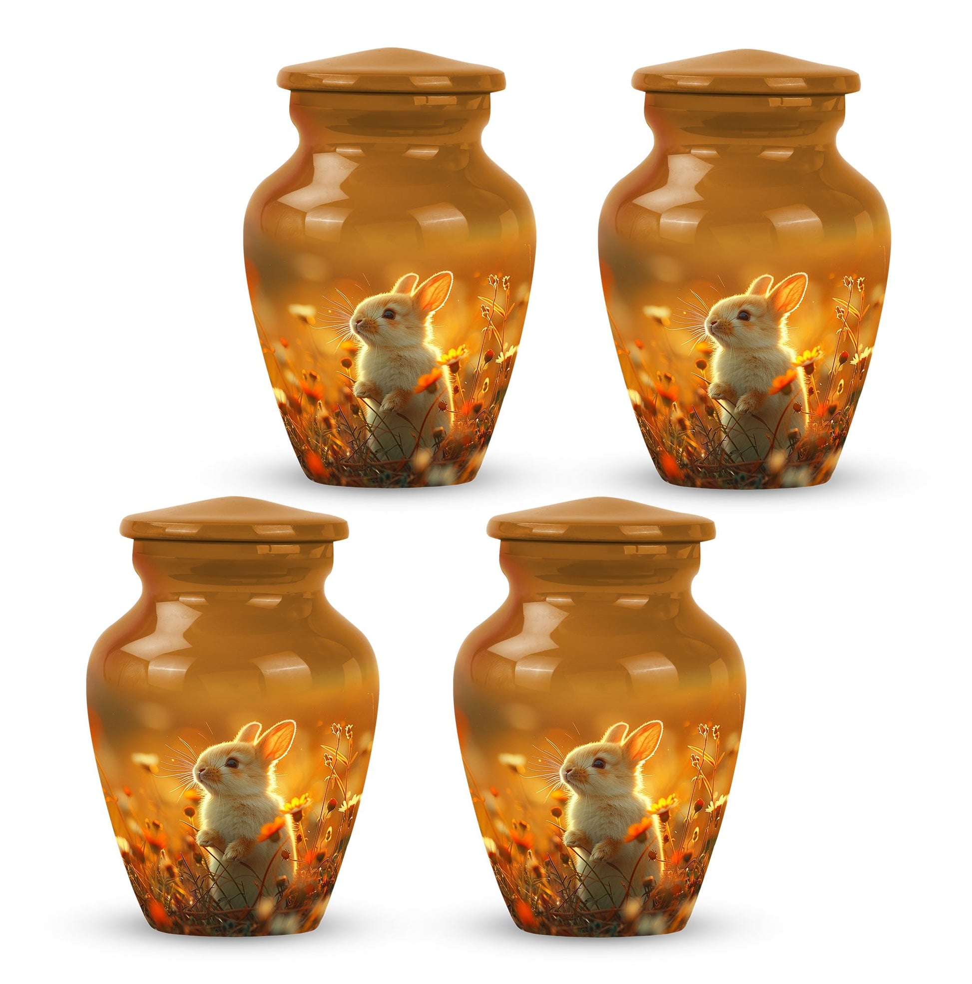 Sunset Baby Bunny Rabbit Urn - Beautiful Memorial For Pets Ashes