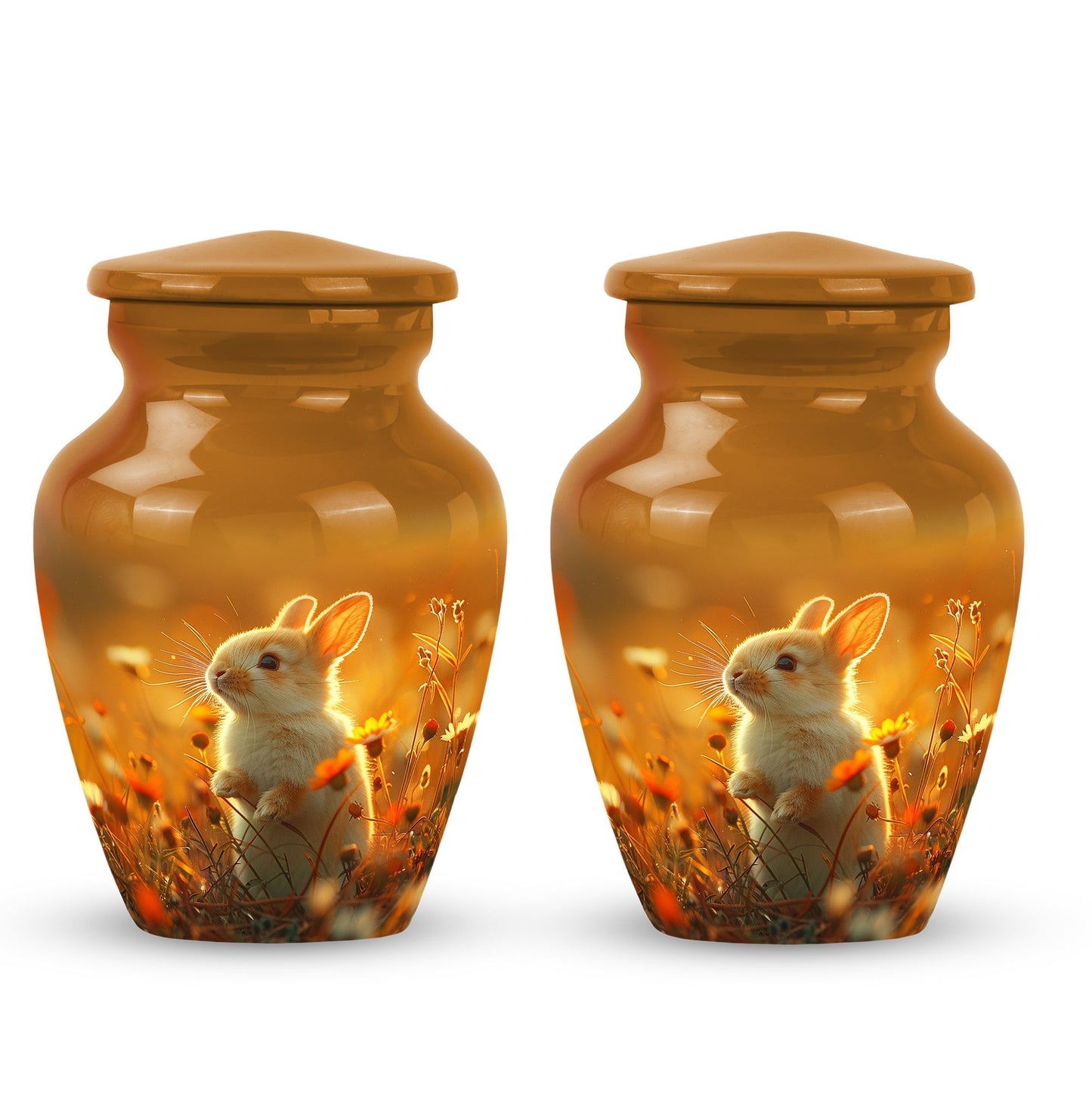 Personalized Rabbit Memorial Urn for Pet Ashes - 10-inch, 200 cu in - Yatskia