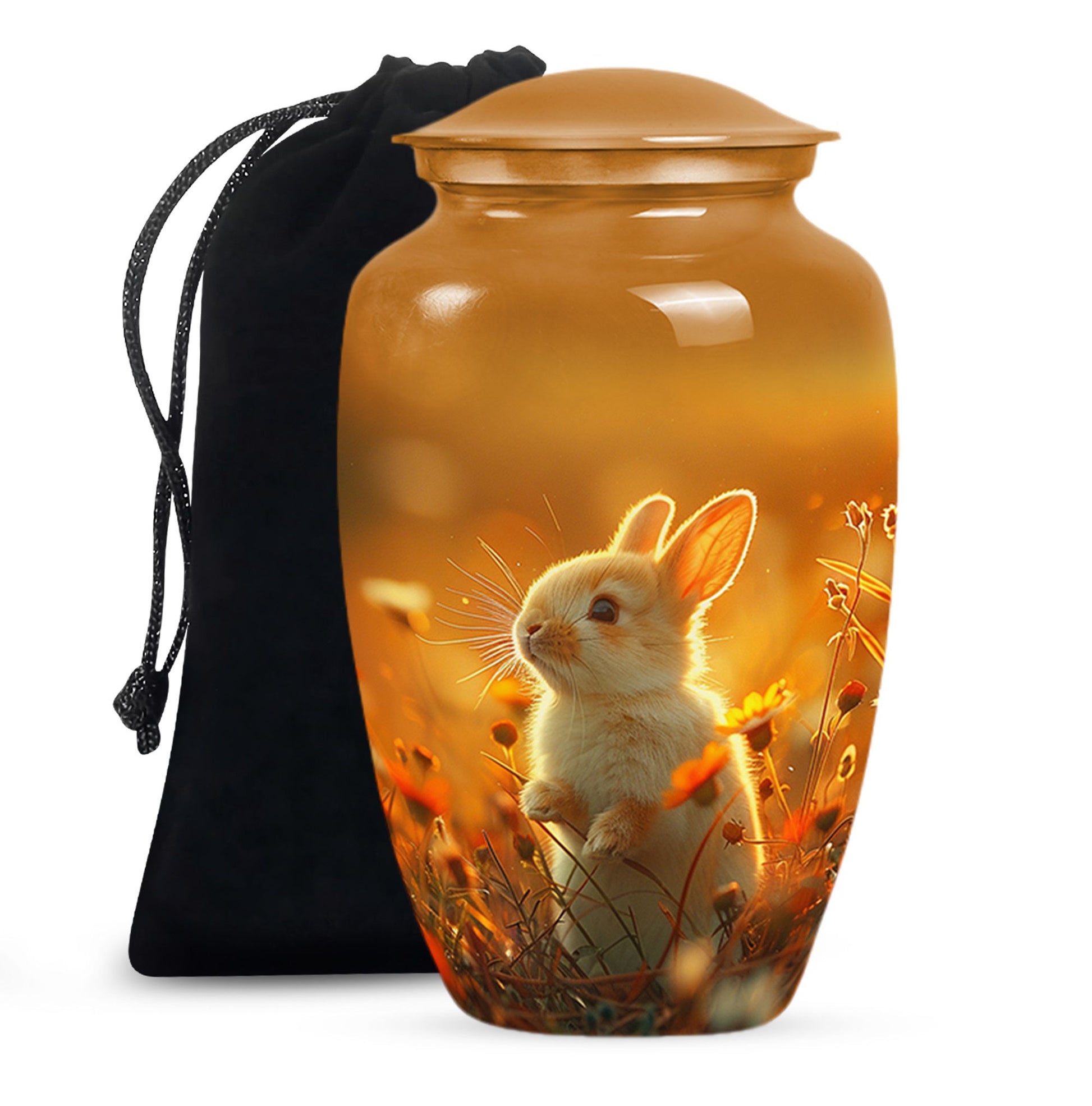 Sunset Baby Bunny Rabbit Urn - Beautiful Memorial For Pets Ashes