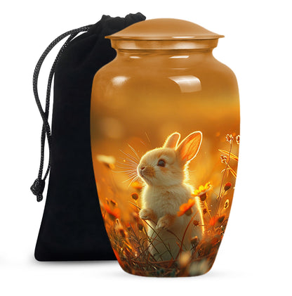 Personalized Rabbit Memorial Urn for Pet Ashes - 10-inch, 200 cu in - Yatskia