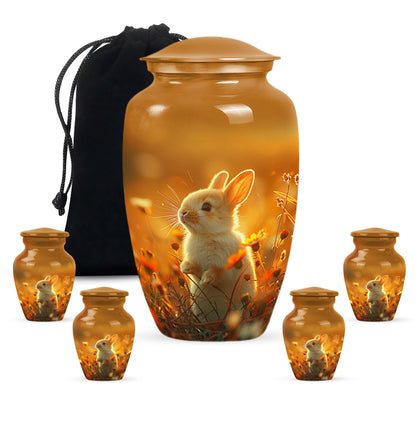 Personalized Rabbit Memorial Urn for Pet Ashes - 10-inch, 200 cu in - Yatskia