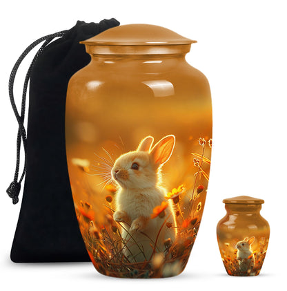 Personalized Rabbit Memorial Urn for Pet Ashes - 10-inch, 200 cu in - Yatskia