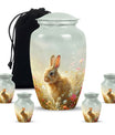 Baby Bunny Rabbit Urn – Beautiful Floral Design Memorial for Pet Remains