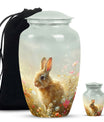 Baby Bunny Rabbit Urn – Beautiful Floral Design Memorial for Pet Remains
