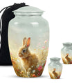 Baby Bunny Rabbit Urn – Beautiful Floral Design Memorial for Pet Remains