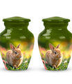 Bunny Rabbit Garden Urn - Beautiful Pet Memorial with Nature Design