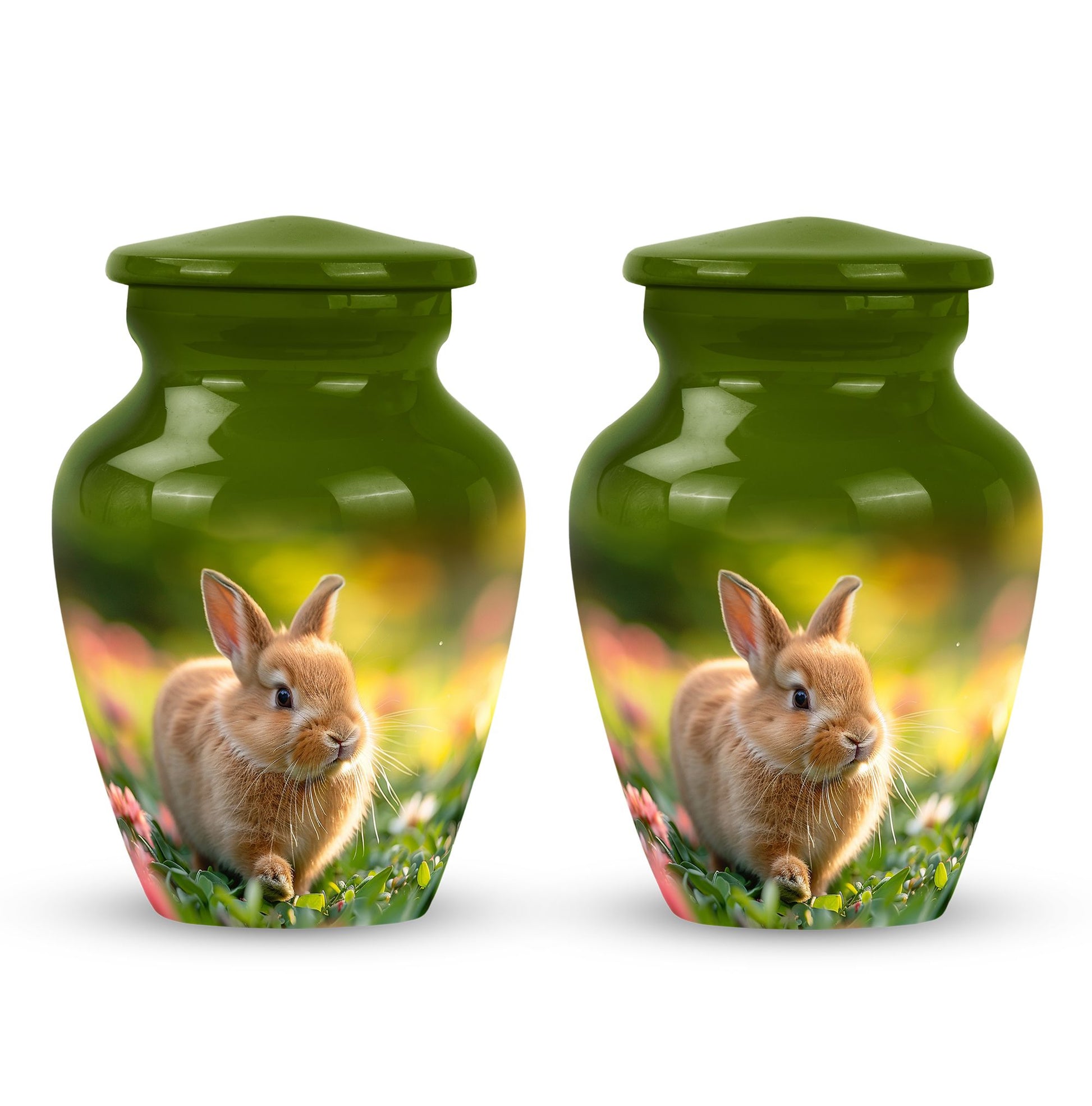 Bunny Rabbit Garden Urn - Beautiful Pet Memorial with Nature Design