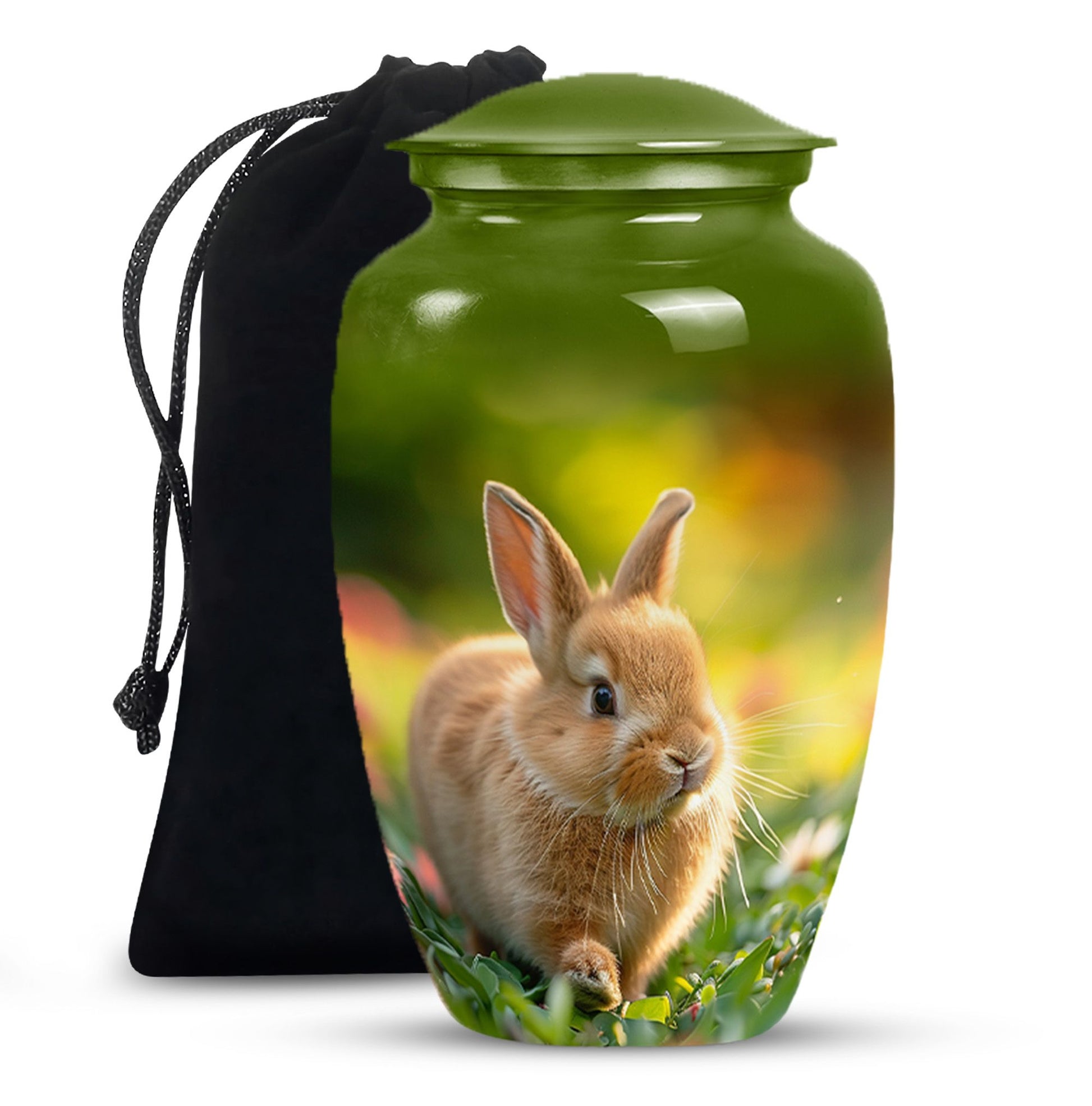 Bunny Rabbit Garden Urn - Beautiful Pet Memorial with Nature Design