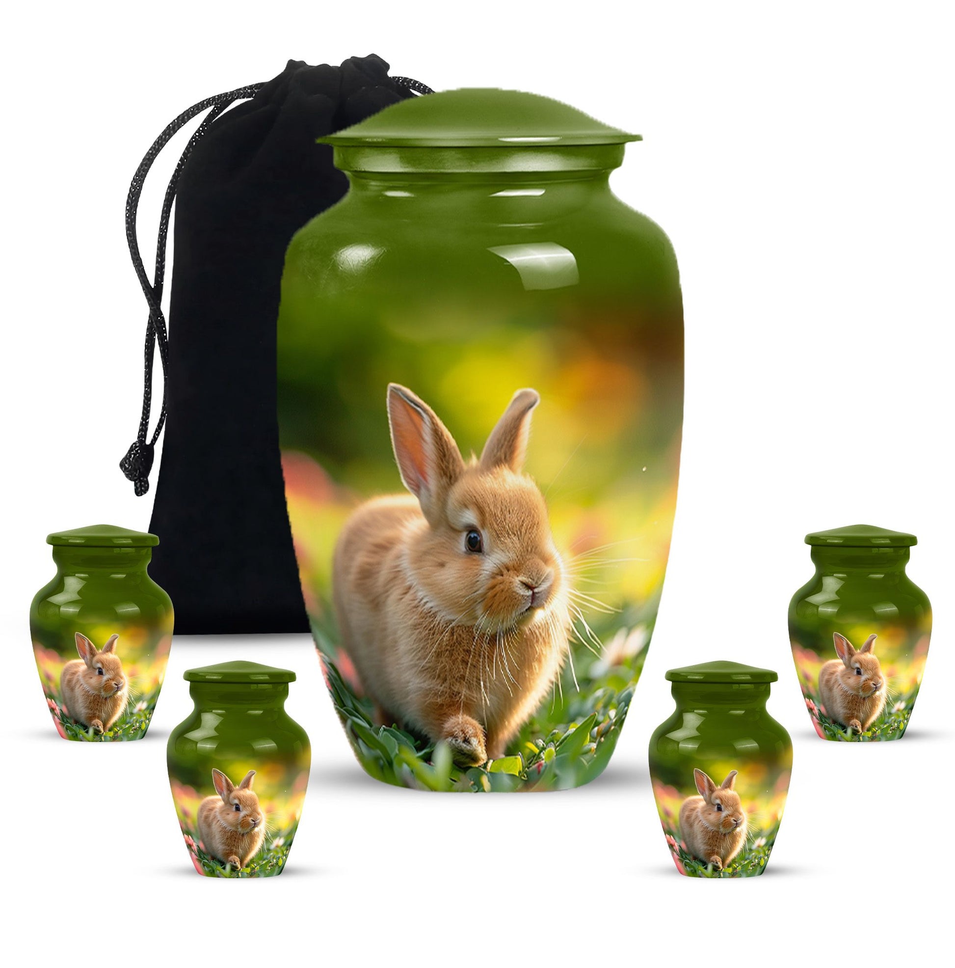 Bunny Rabbit Garden Urn - Beautiful Pet Memorial with Nature Design
