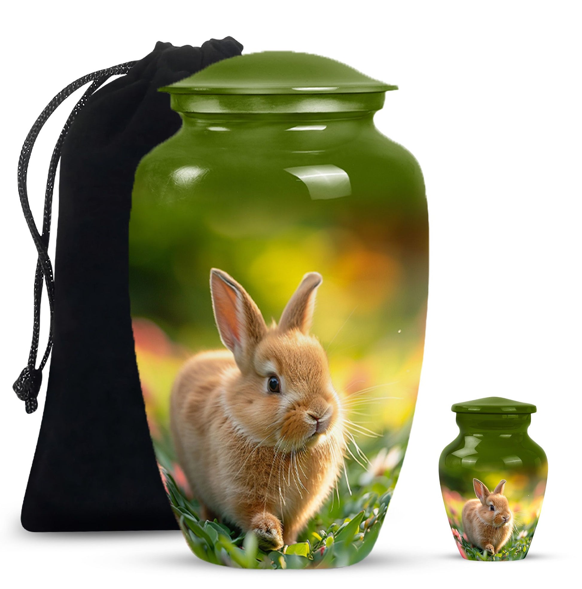 Bunny Rabbit Garden Urn - Beautiful Pet Memorial with Nature Design