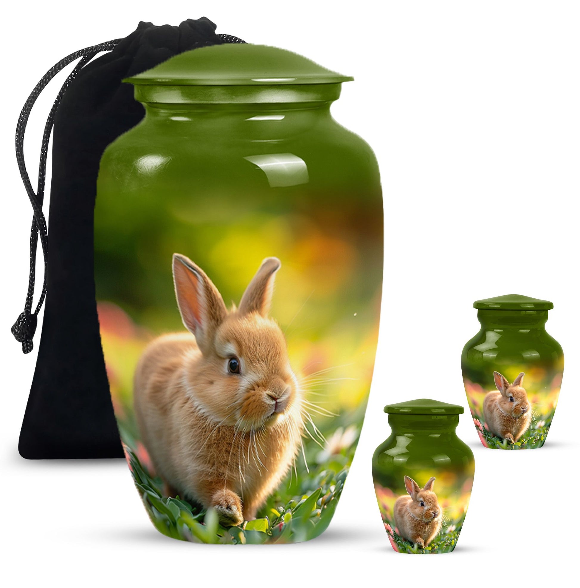 Bunny Rabbit Garden Urn - Beautiful Pet Memorial with Nature Design
