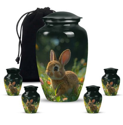 Personalized Rabbit Cremation Urn for Pet Ashes - 10-inch, 200 cu in - Yatskia