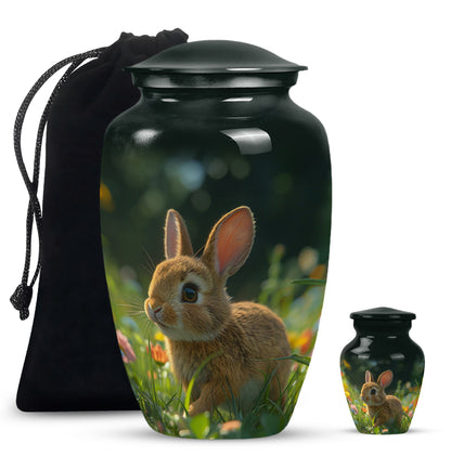Personalized Rabbit Cremation Urn for Pet Ashes - 10-inch, 200 cu in - Yatskia